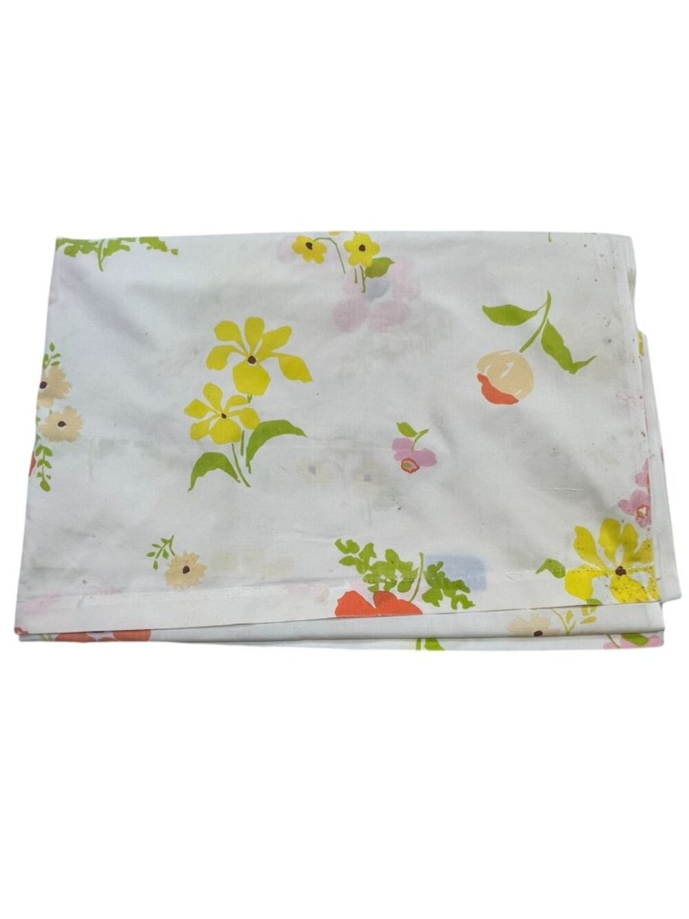 Vintage Sears Perma-Prest Floral All-Over Print Twin Flat Sheet 72" x 104"